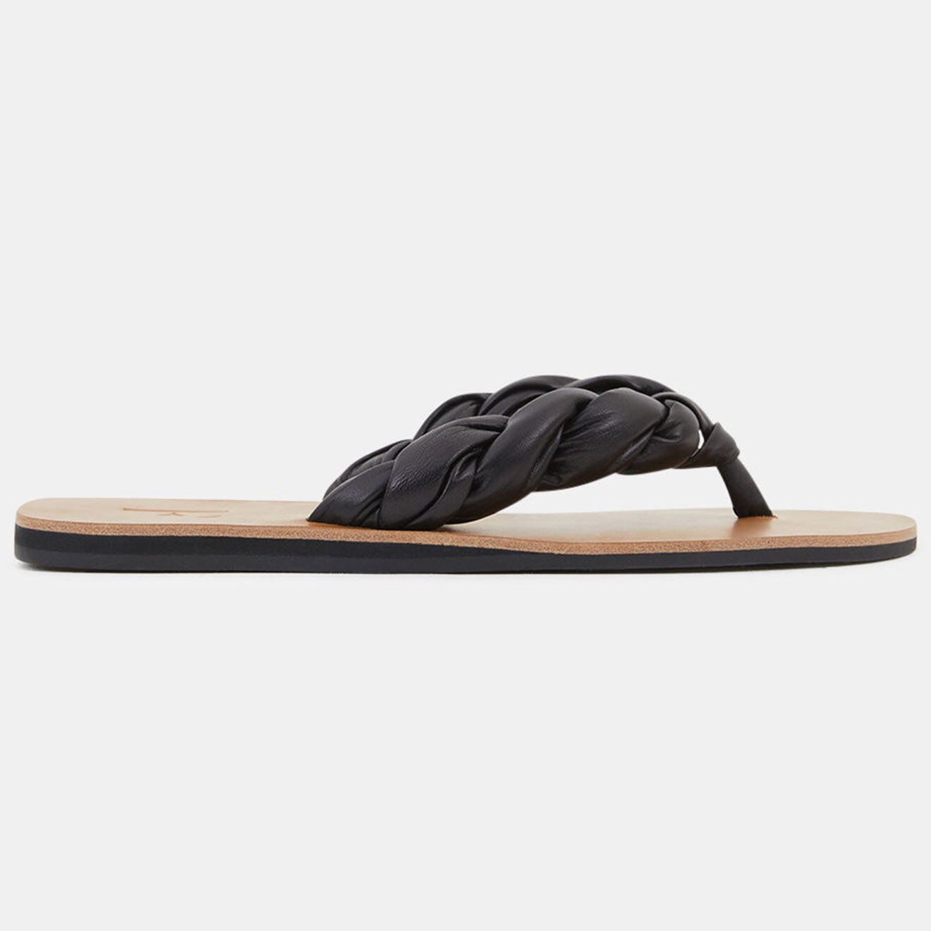 Flattered Tongs en Cuir Blanche noires