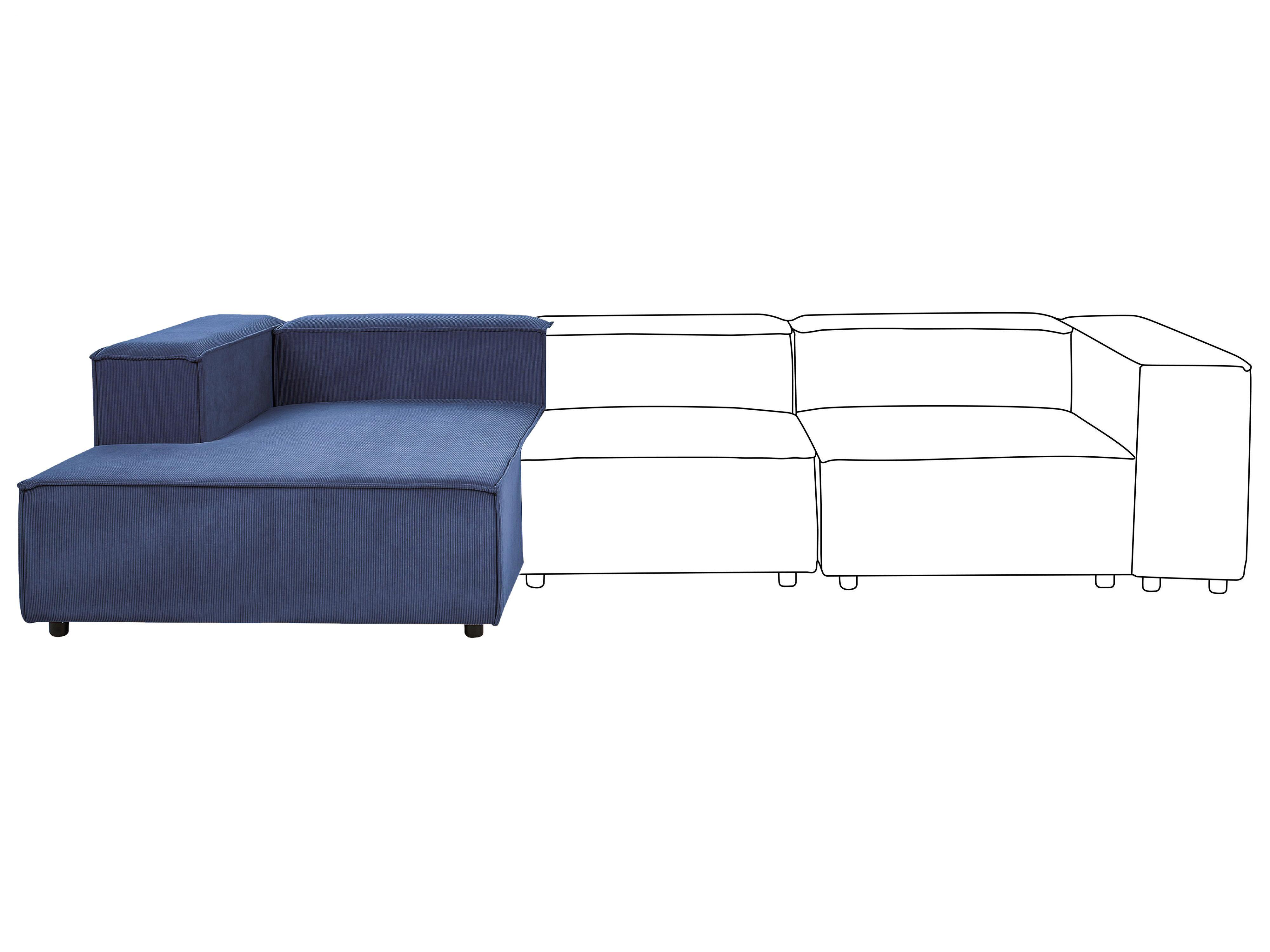 Rechtszijdige chaise longue ARDAL Corduroy Donkerblauw