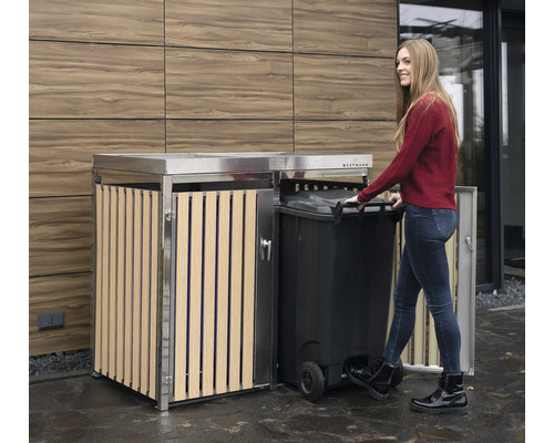 WESTMANN bakkenkast inclusief twee plantenbakken, 134 x 84 x 125 cm, zilverkleurige houtlook