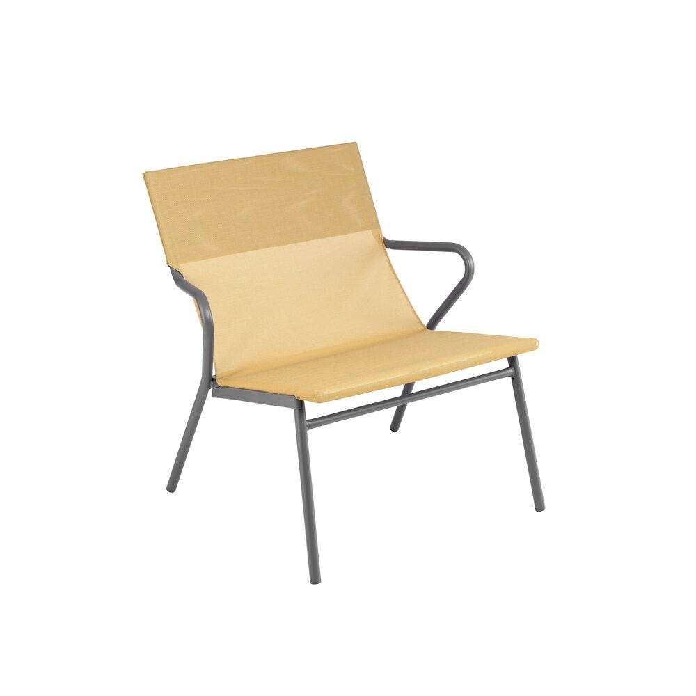 Niedriger Lounge - Sessel mit Großem Sitzkomfort Horizon Low 1P Batyline® Duo Gelb Safran