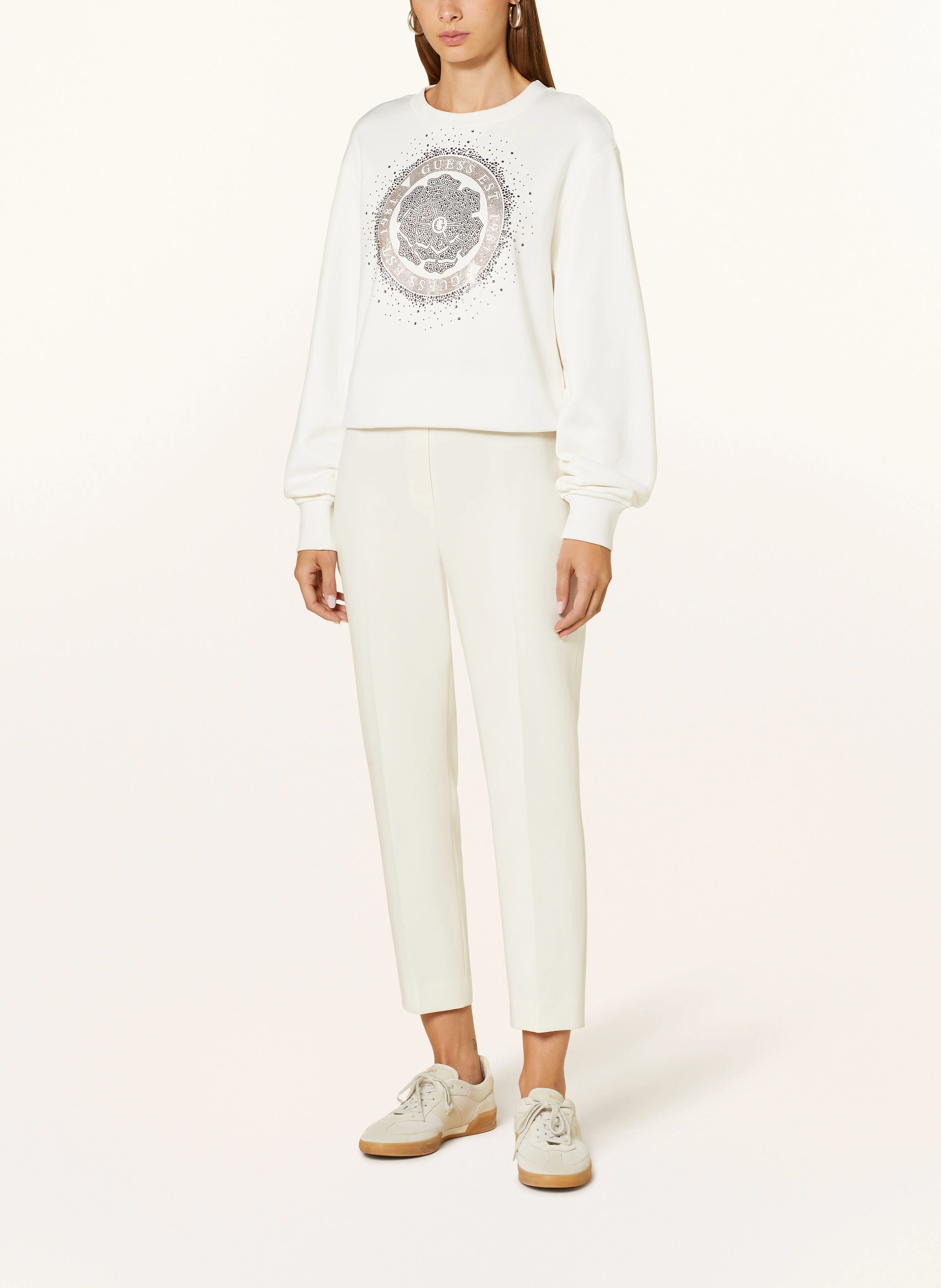 GUESS Sweatshirt mit Schmucksteinen