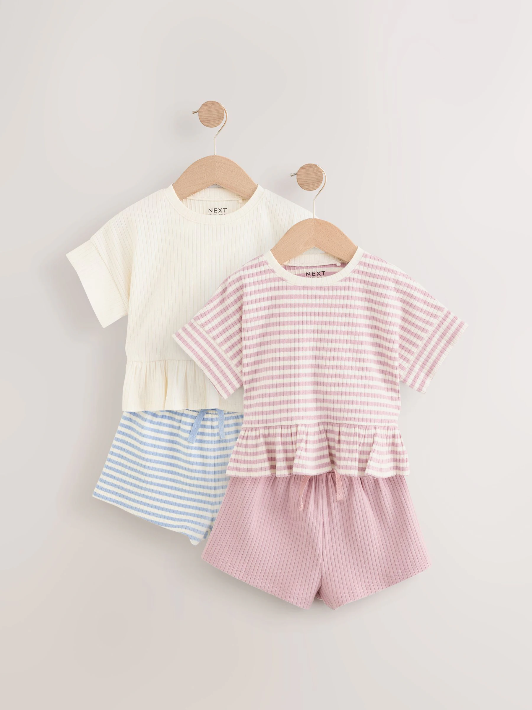 Roze - T-shirt en shorts verpakking van 2 stuks (3 mnd - 7 jr)