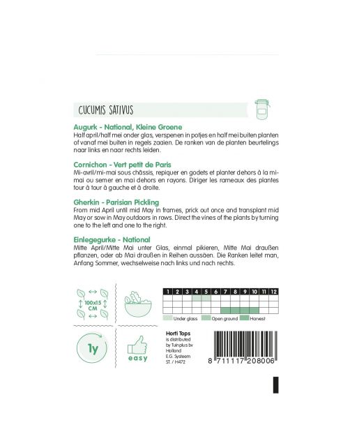 Hortitops Augurken National (Kleine Groene) - Groentezaden - 2.5 g
