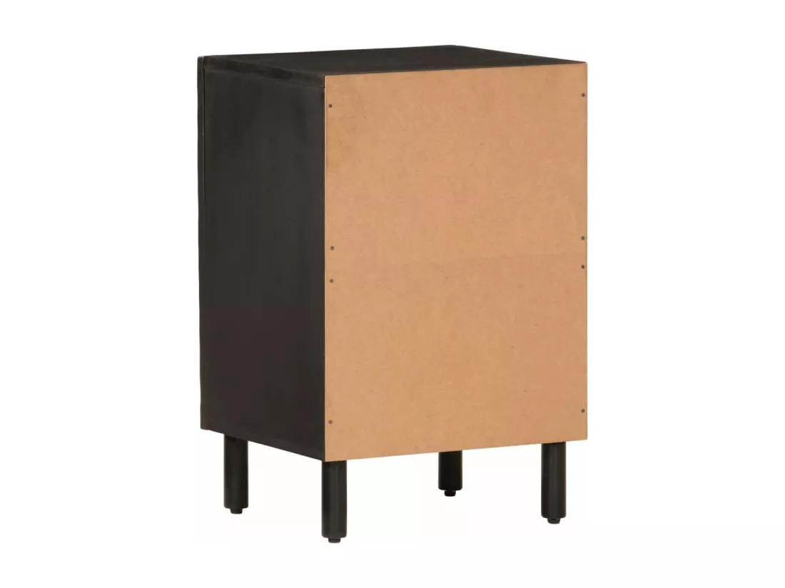 Armoire de salle de bain noir 38x33x58 cm bois massif manguier