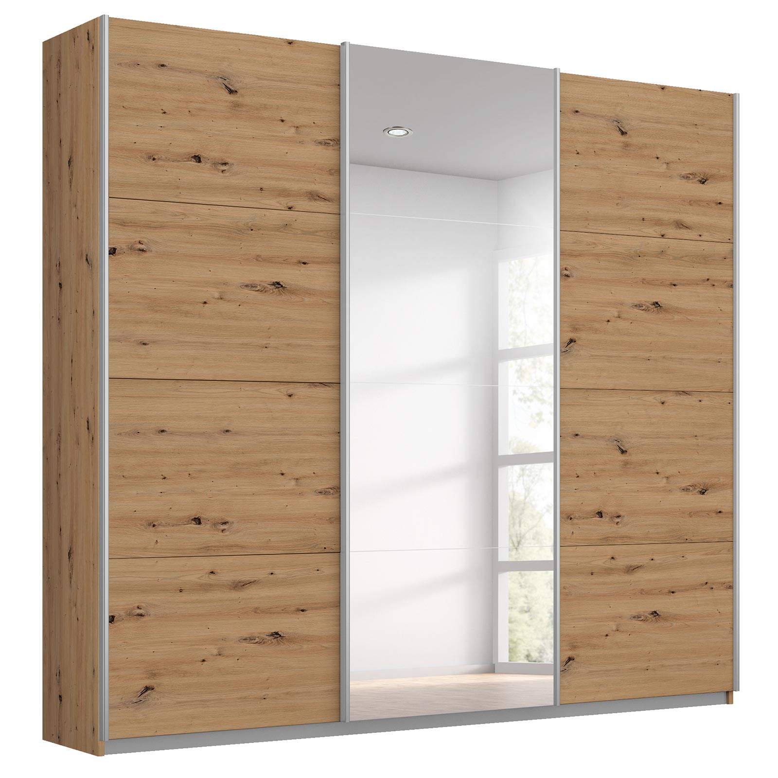 Schwebetürenschrank - Eiche Artisan - 203 cm