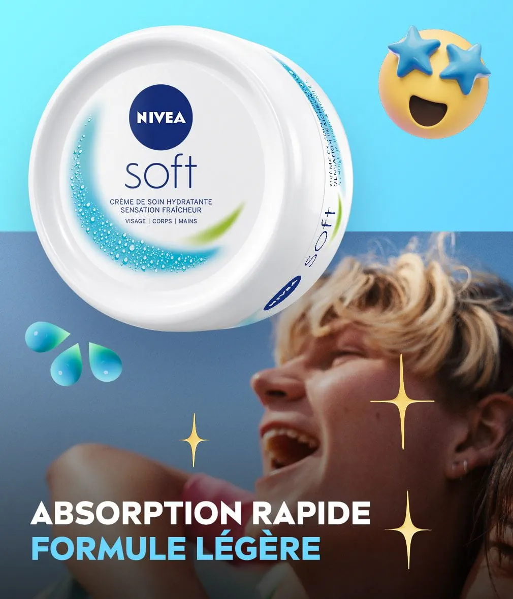 NIVEA SOFT CRÈME VISAGE CORPS & MAINS 200ML