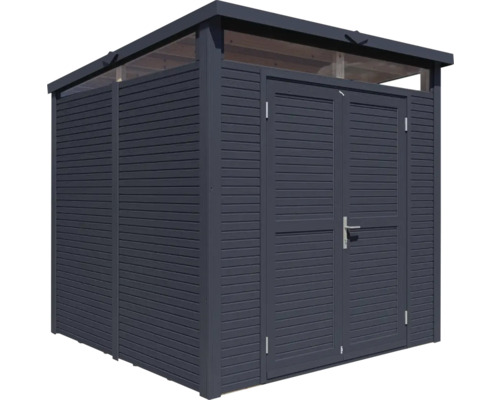 Bertilo Woodline tuinhuis met lessenaarsdak en vloer, 226 x 240 cm, antraciet