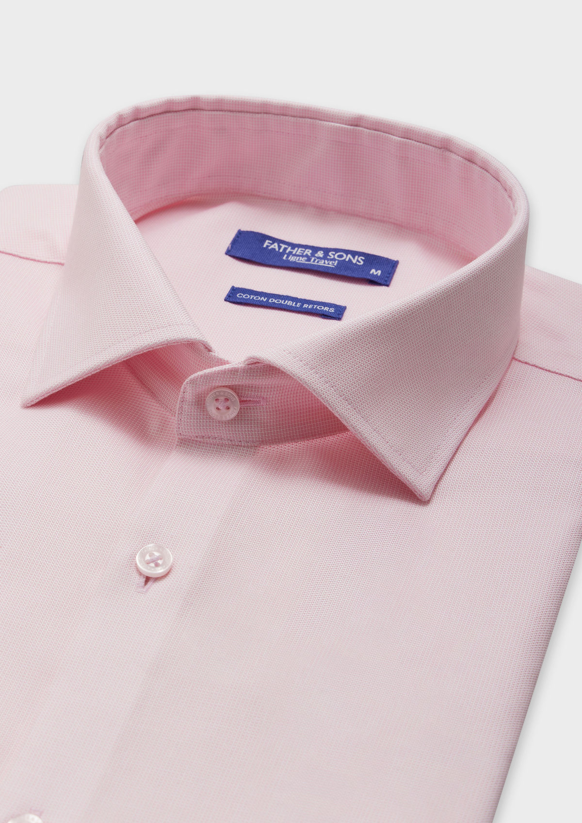 Chemise habillée non-iron Regular en coton Jacquard blanc à motif fantaisie rose