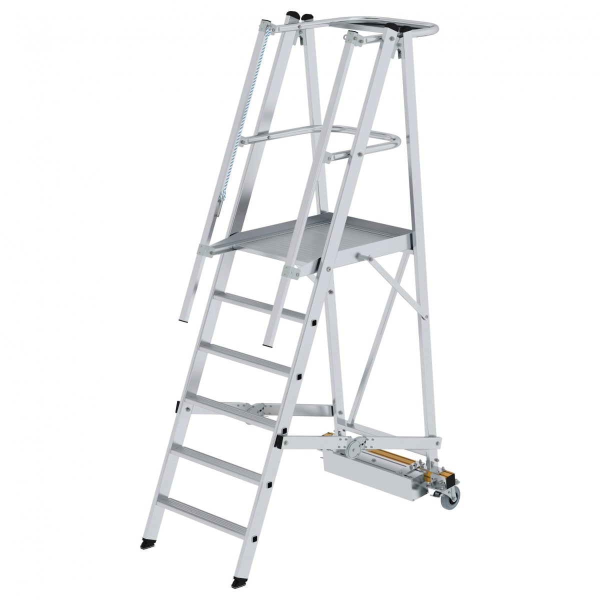 MUNK Mobiele Platformladder met Smalle Dwarsbalk, 6 Treden
