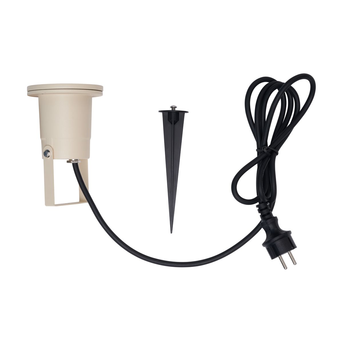 Prikspot beige GU10 50mm verstelbaar IP65 incl. snoer en stekker - Basic