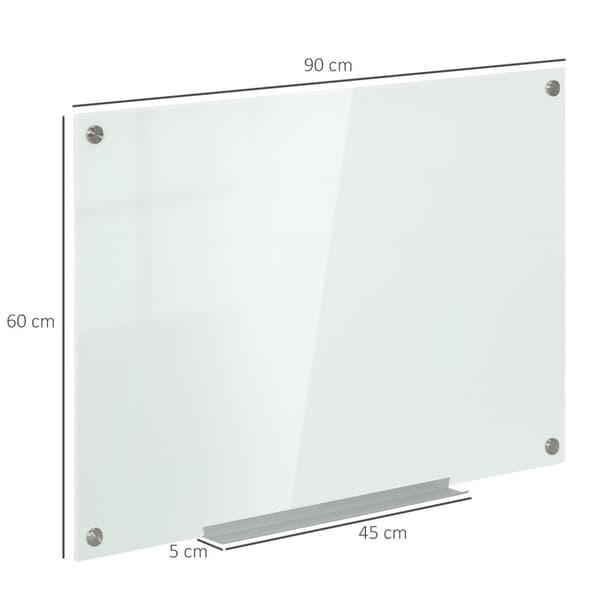 Whiteboard Magnettavle Med 4 Penner, 6 Magneter, 1 Svamp, Hylle, Staffeli Glasstavle, Veggmontering, 90X60Cm