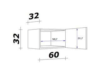 QUARTIER Hängeschrank MEGGIE 60 x 32 x 32 cm weiß