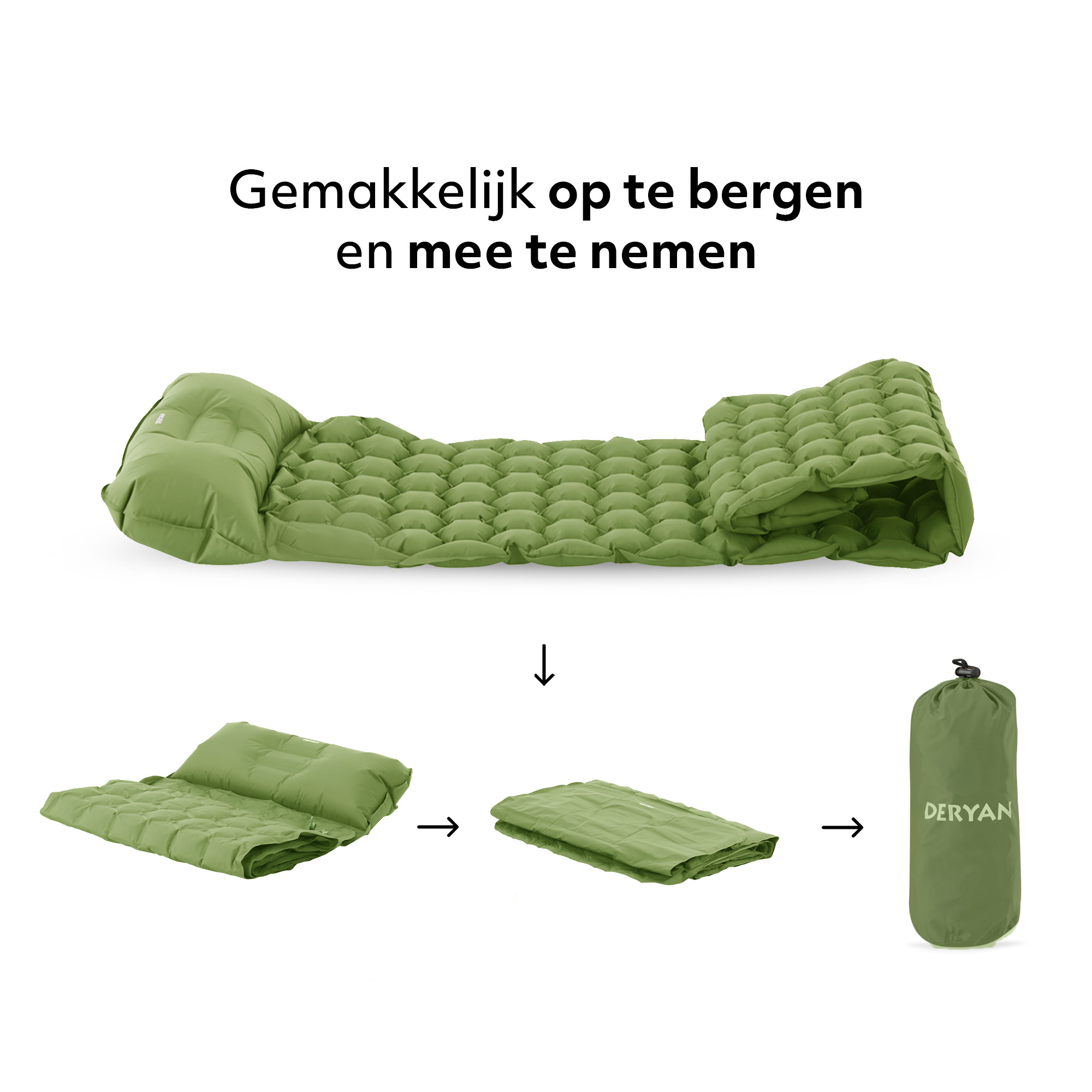 Deryan Air Bed opblaasbaar luchtbed - Green