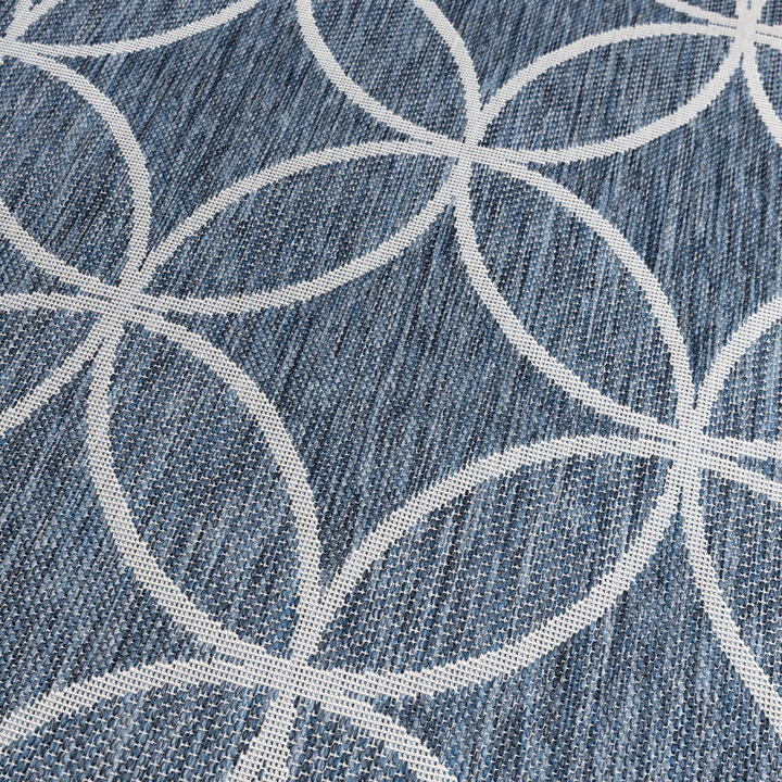 Geometrisch buitenkleed - Faro Ripple Blauw
