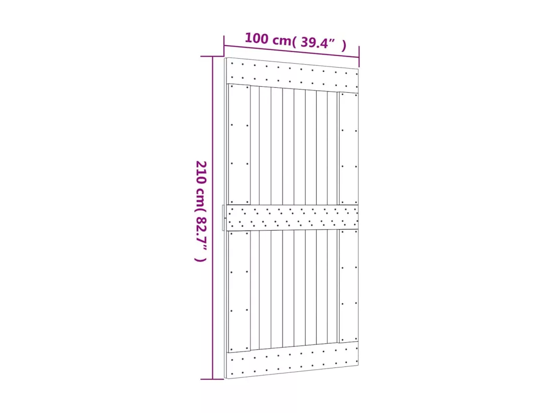 Porte NARVIK 100x210 cm bois massif de pin