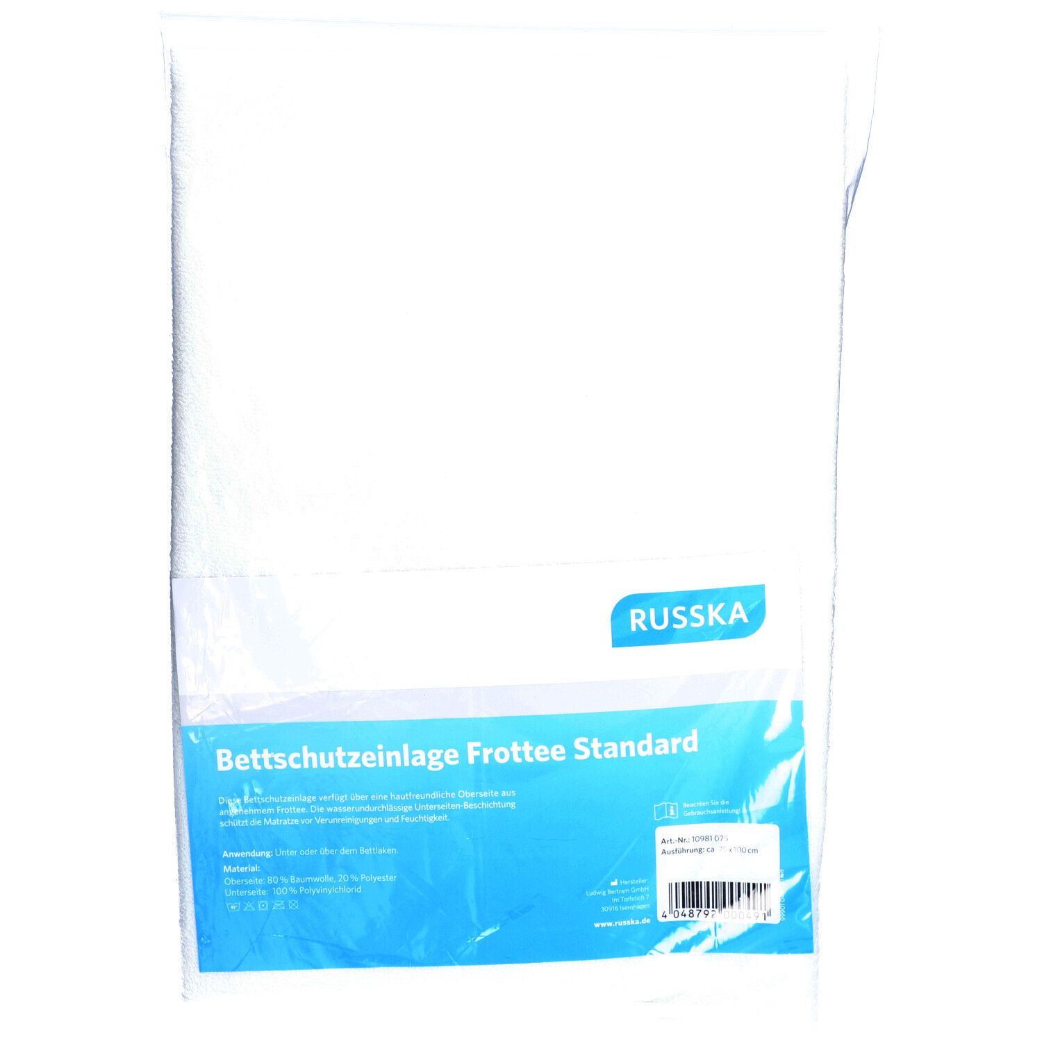 RUSSKA Bettschutzeinlage Frottee Standard 75 x 100 cm