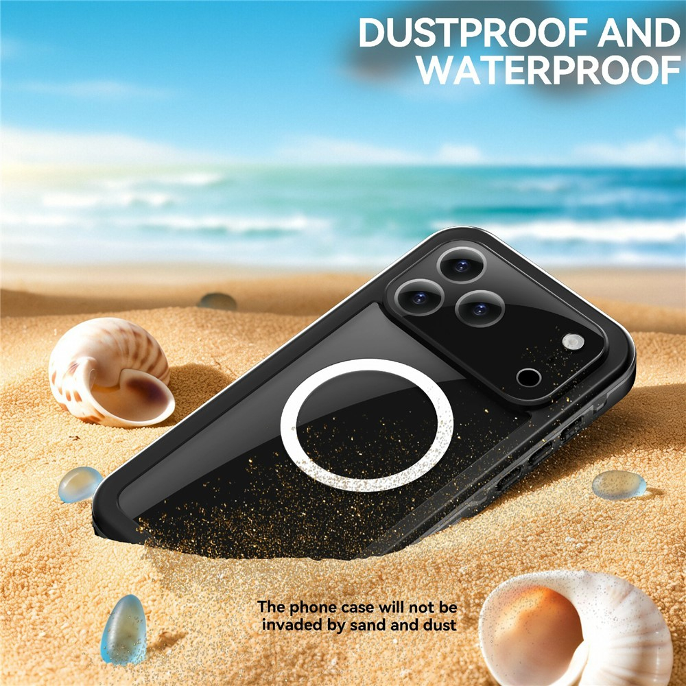 iPhone 17 Pro Max Wasserfeste MagSafe Outdoor Schutz Hülle (IP68) - Schwarz / Transparent