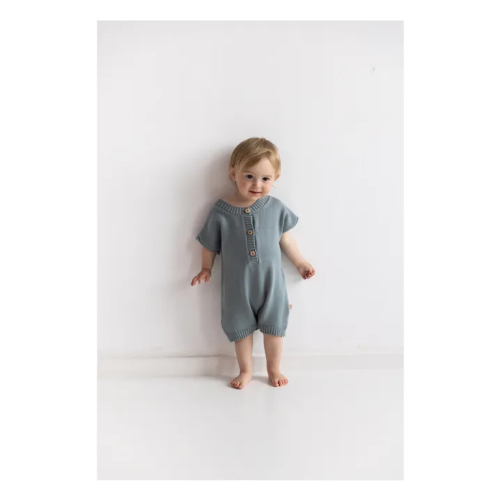 Yuki Combinaison Single Coton Bio | Bleu gris