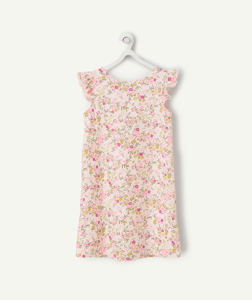 chemise de nuit fille en coton bio imprimé à fleurs