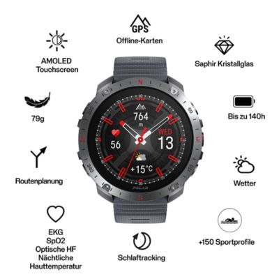 PolarPOLAR GRIT X2 PRO SLR/GRY S-L - silber