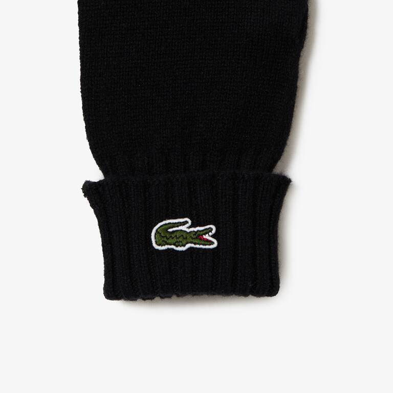 Gants unisexes Lacoste en jersey de laine Echarpes & Gants - Noir - Lacoste - Unisex