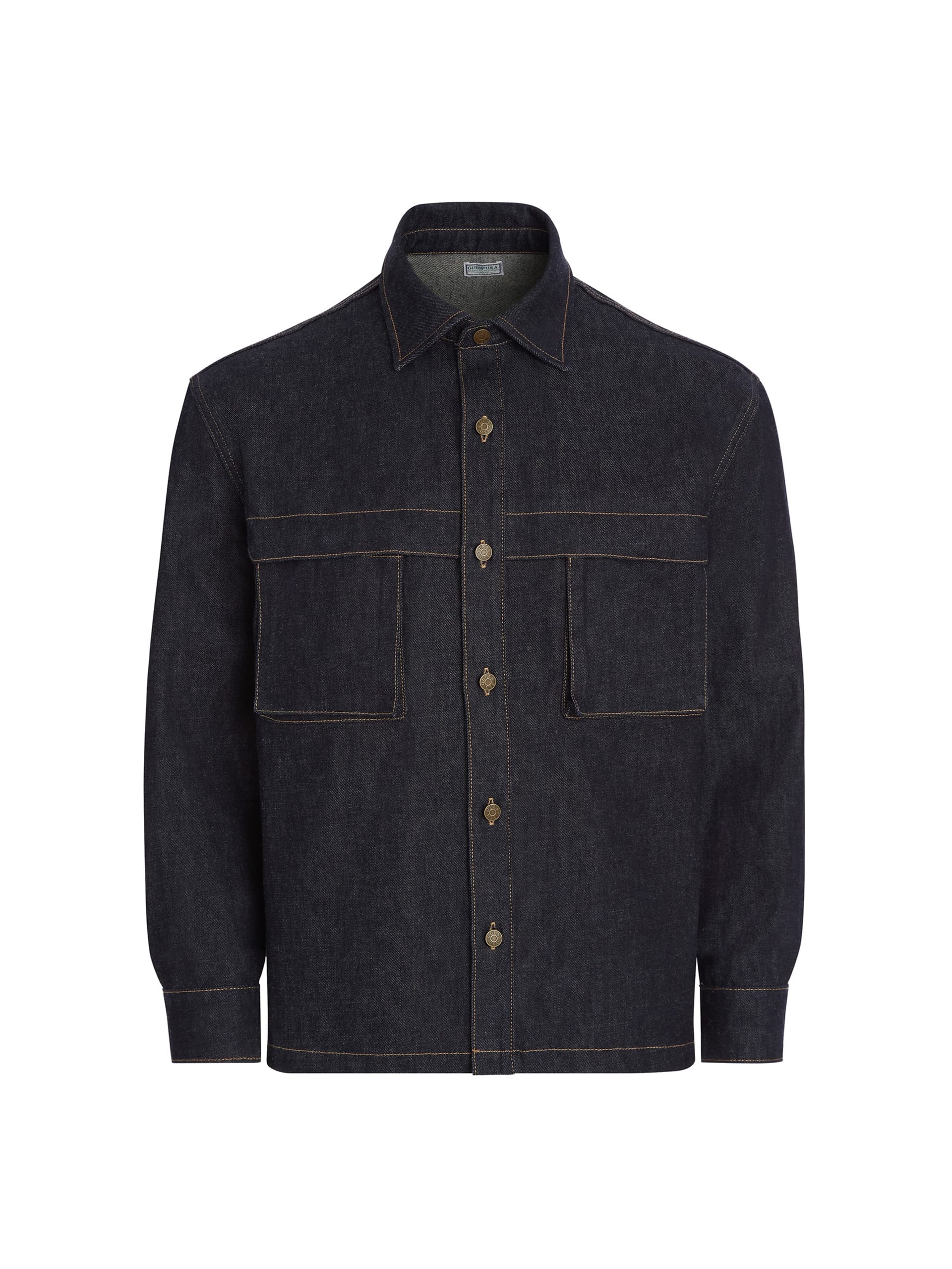 camisa utilitária de denim cru