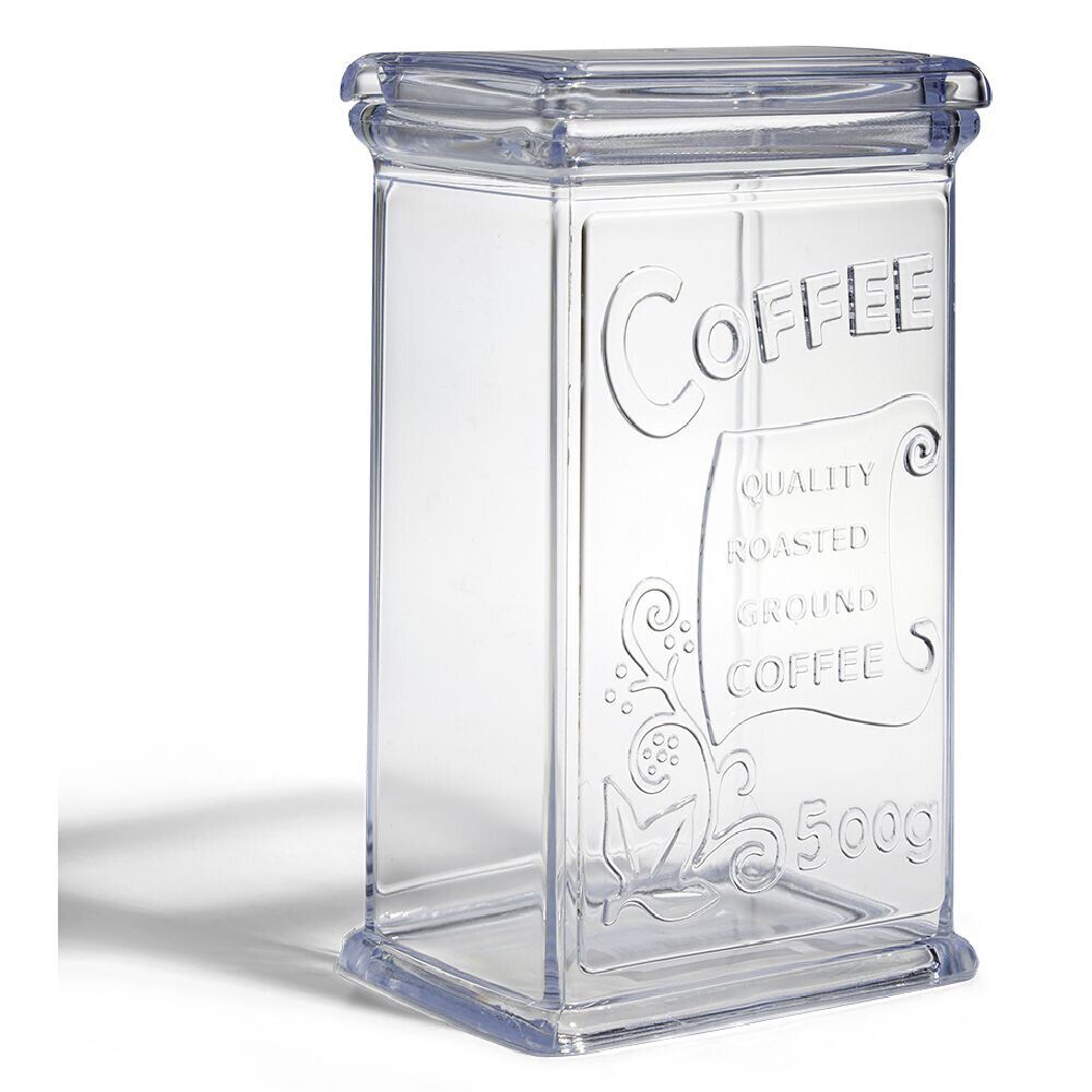 Boîte à café 500g en plastique transparent 11,5x9xH19cm