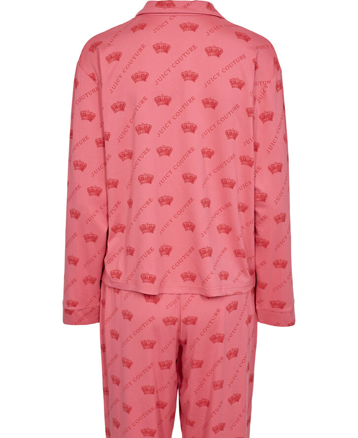 Juicy Couture ESTELLE & NOLAN PYJAMA SET Pink & red crown print
