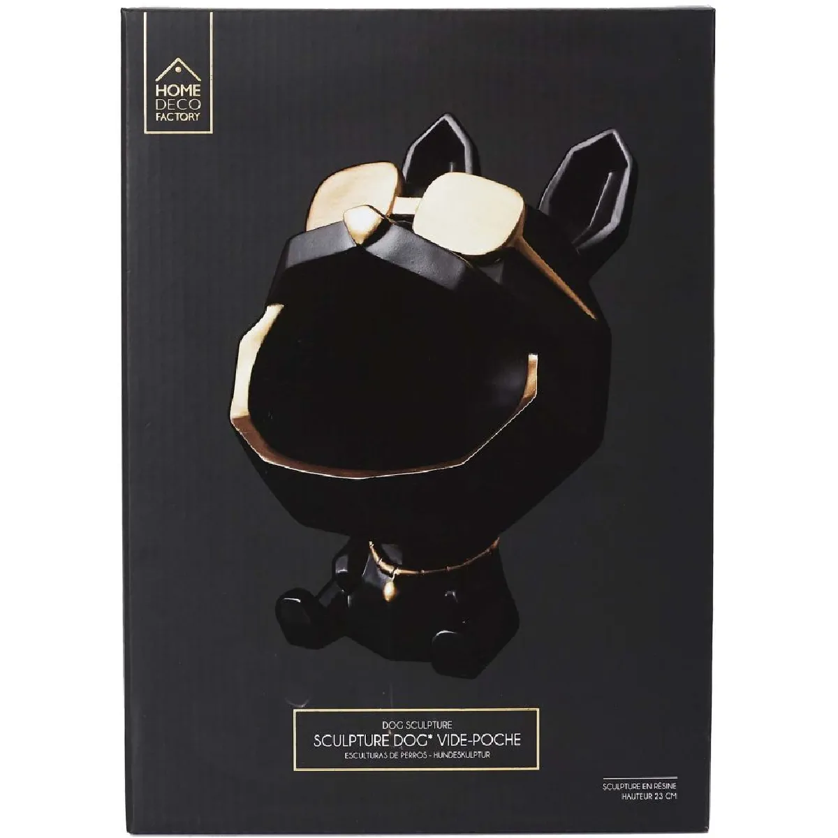 The Home Deco Factory Vide poche chien lunettes dorées