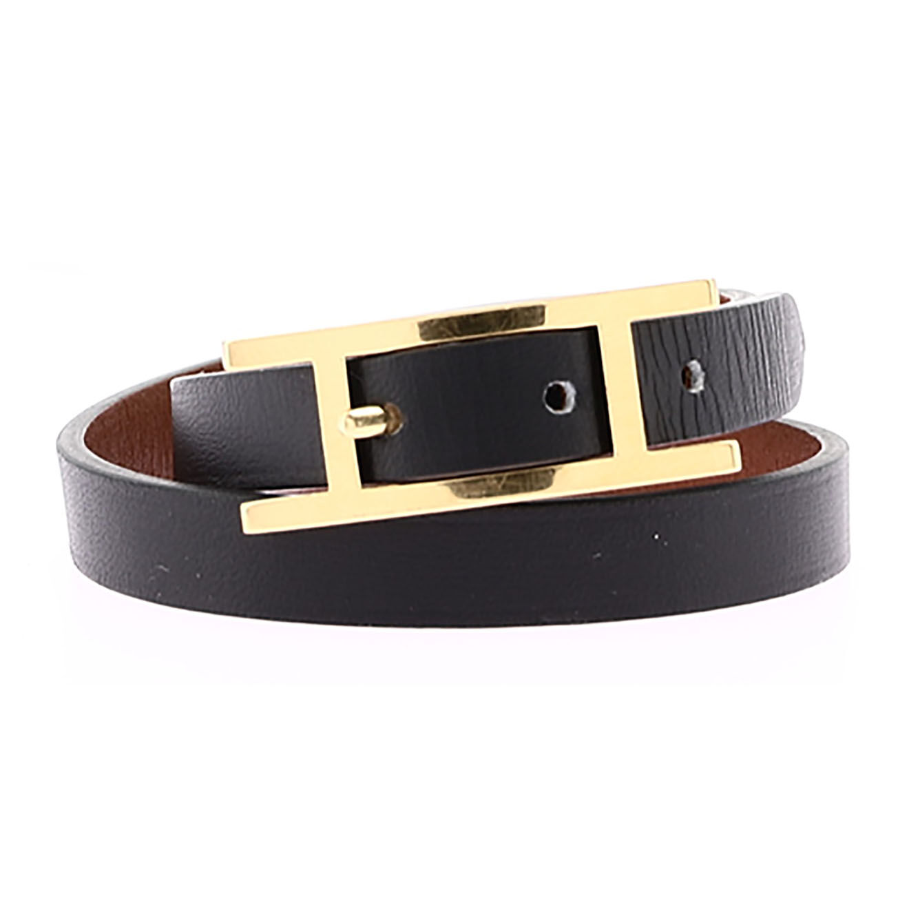 Hermès Bracelet Behapi Hermès en Cuir noir/marron Etat: Parfait état