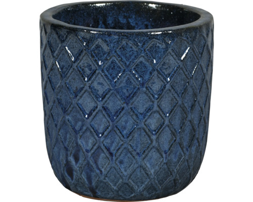Lafiora Borneo koperen plantenpot, Ø 28 cm, H 26 cm, blauw