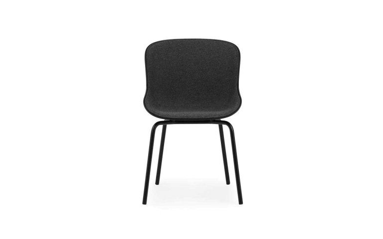 Normann Copenhagen Hyg stoel front upholstery met stalen onderstel Zwart Main Line Flax