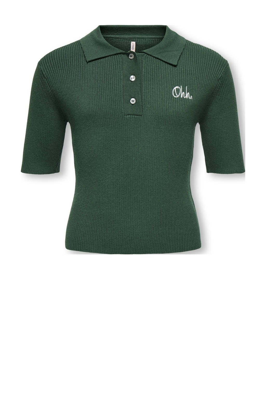 KIDS ONLY GIRL polo donkergroen rib gebreid