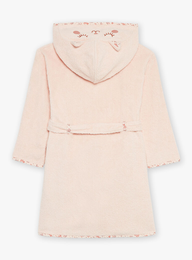 Peignoir à capuche en éponge rose