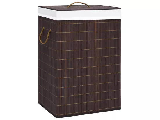 Panier à linge Bambou Marron 72 L