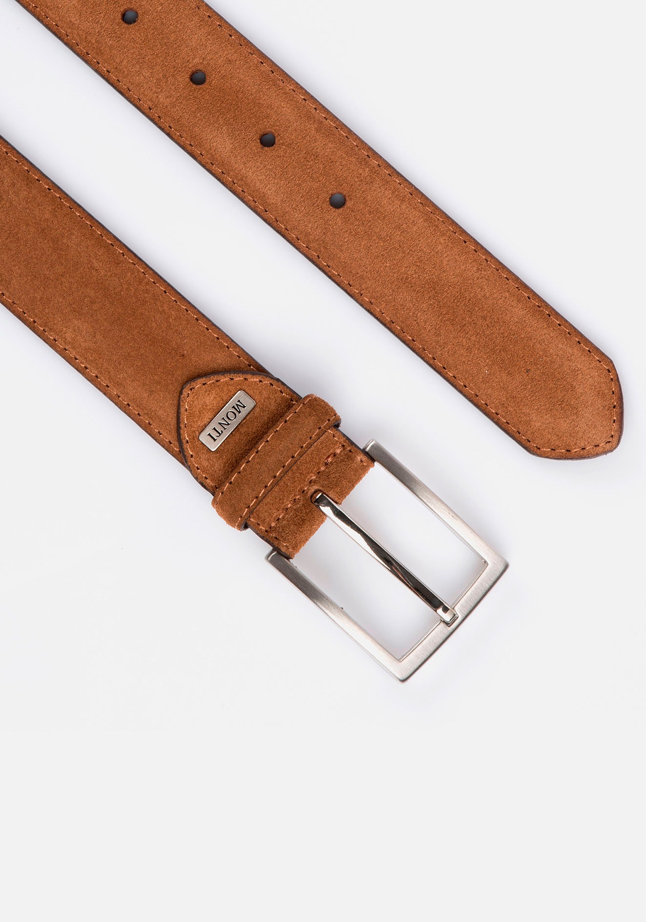 MONTI Ledergürtel 3,5 cm breit, Business-Casual, Veloursleder, kürzbar
