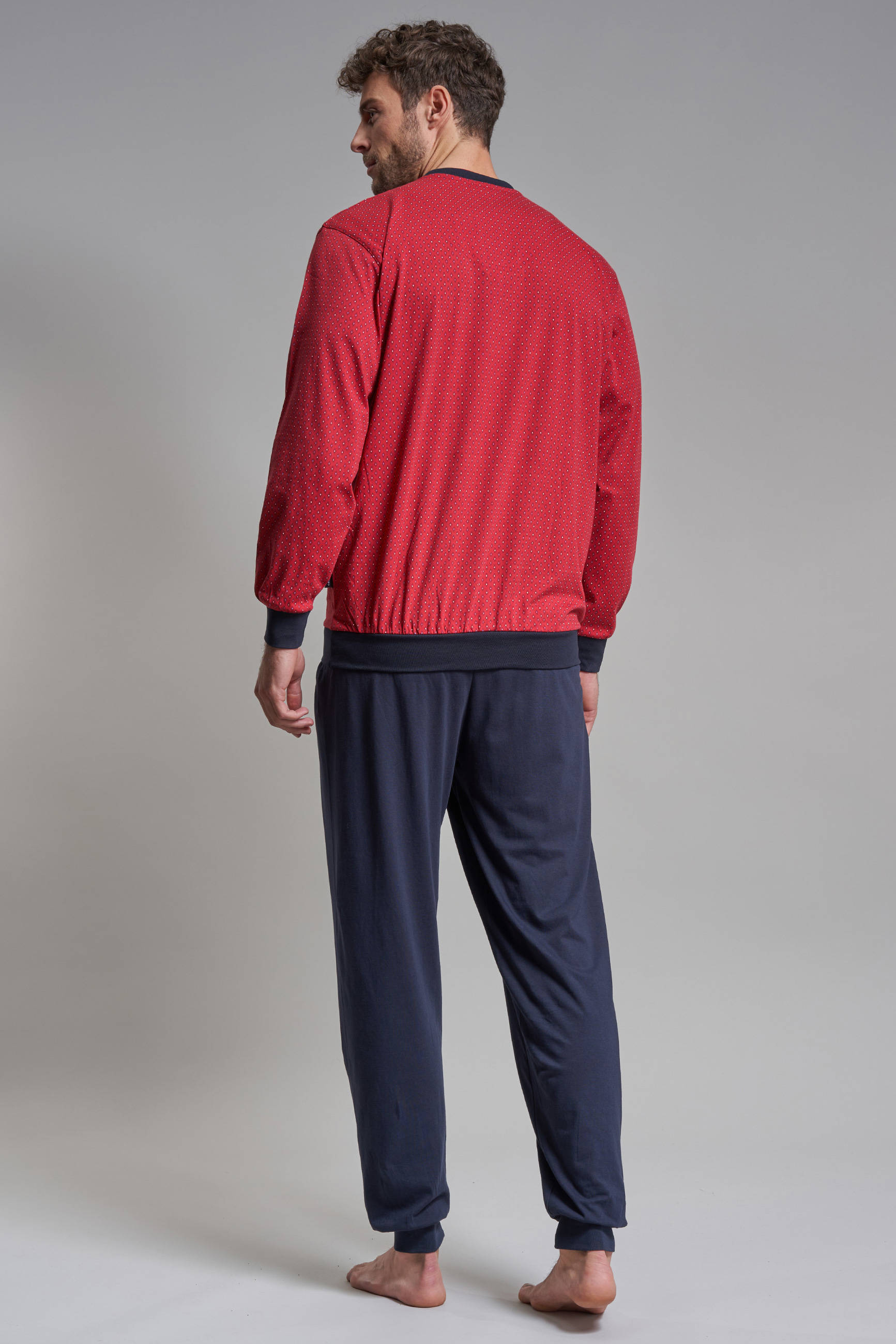 Götzburg pyjama rood/donkerblauw