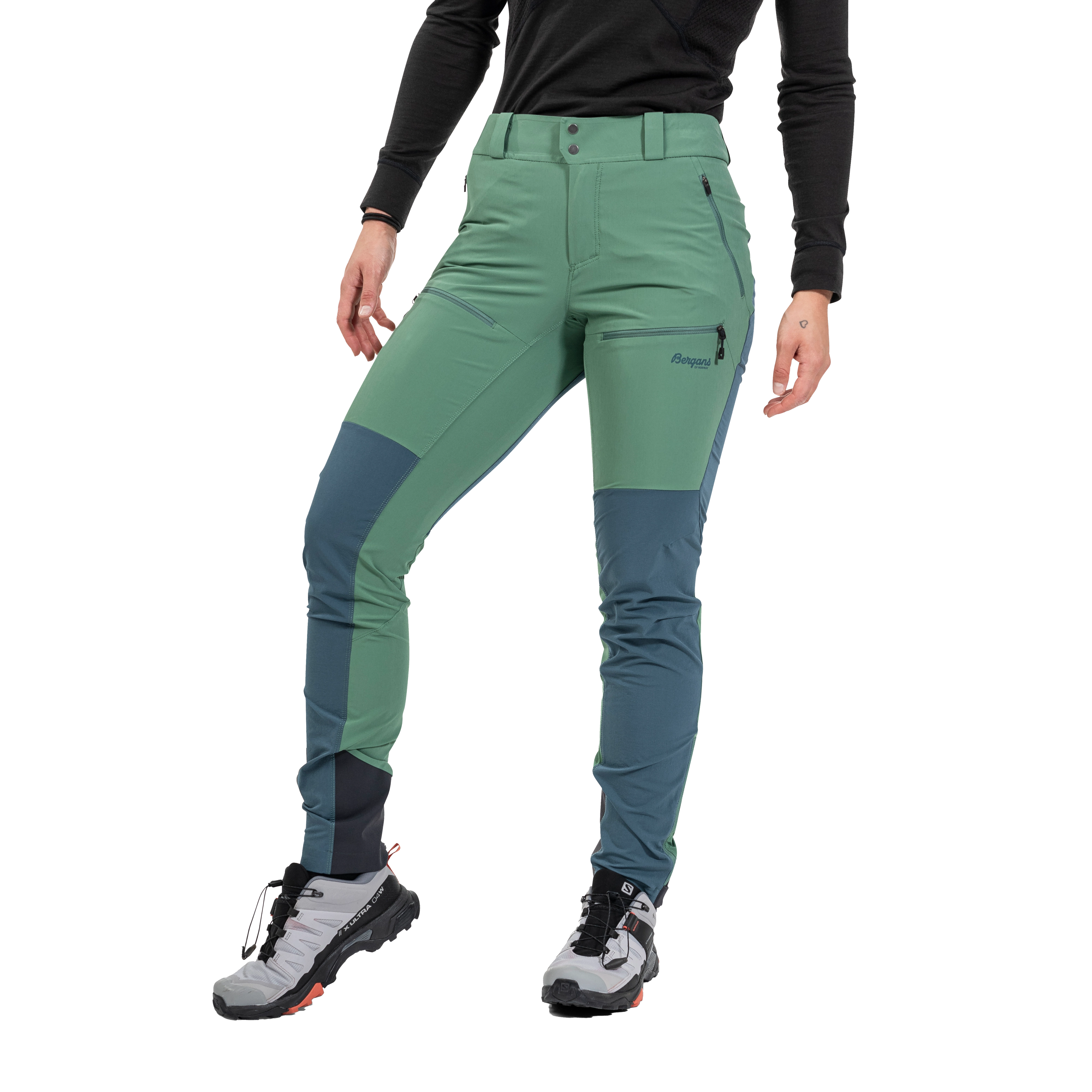 Rabot Softshell Pants Women Dark Jade Green / Orion Blue