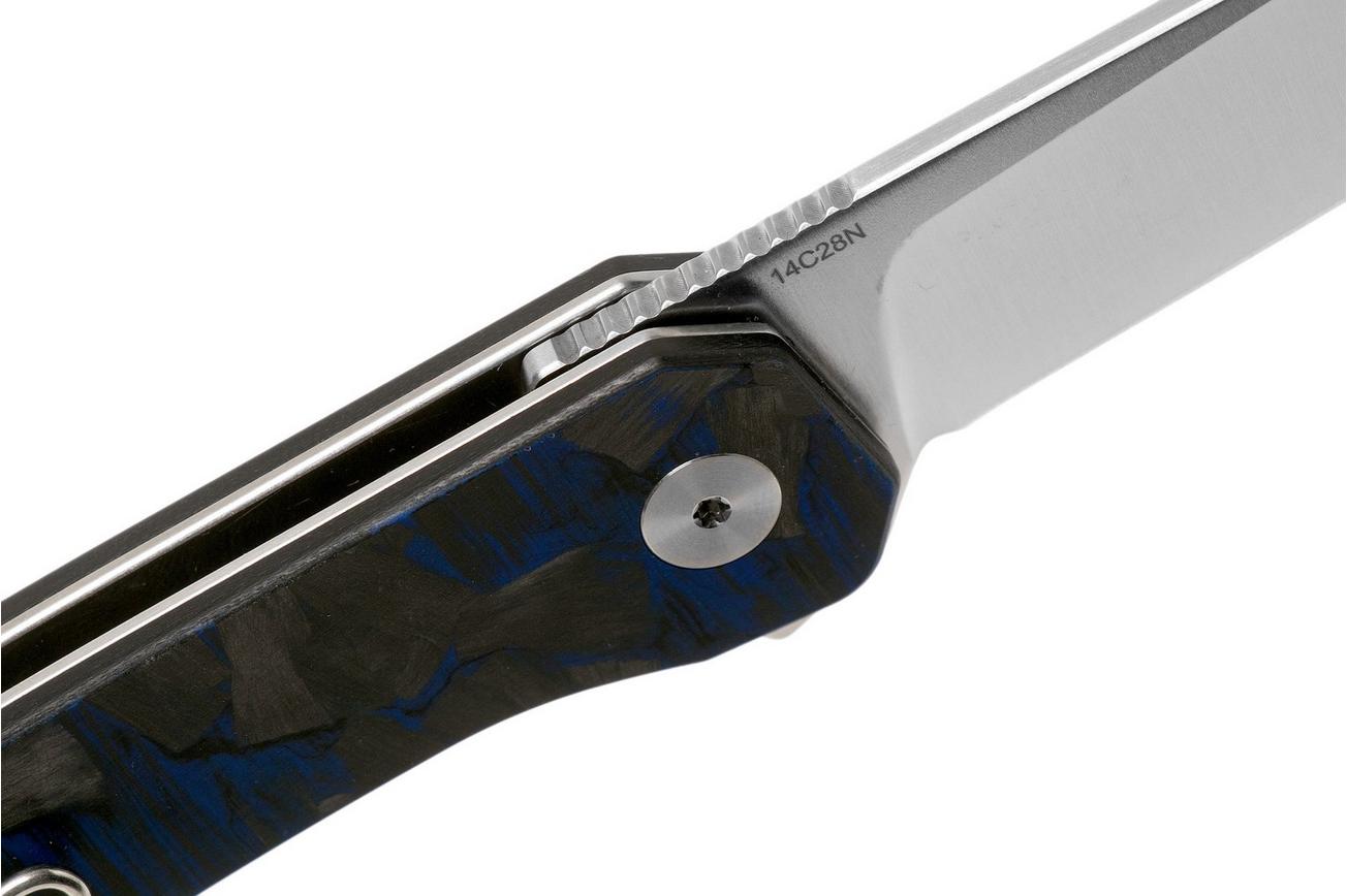 QSP Knife Osprey QS139-G1 Blue Shredded Carbonfiber, Satin, zakmes