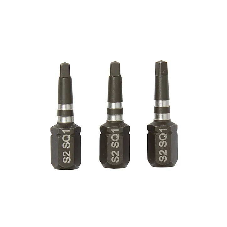 Embout de vissage torsion impact SQ1 25 mm Erbauer - 3 pièces