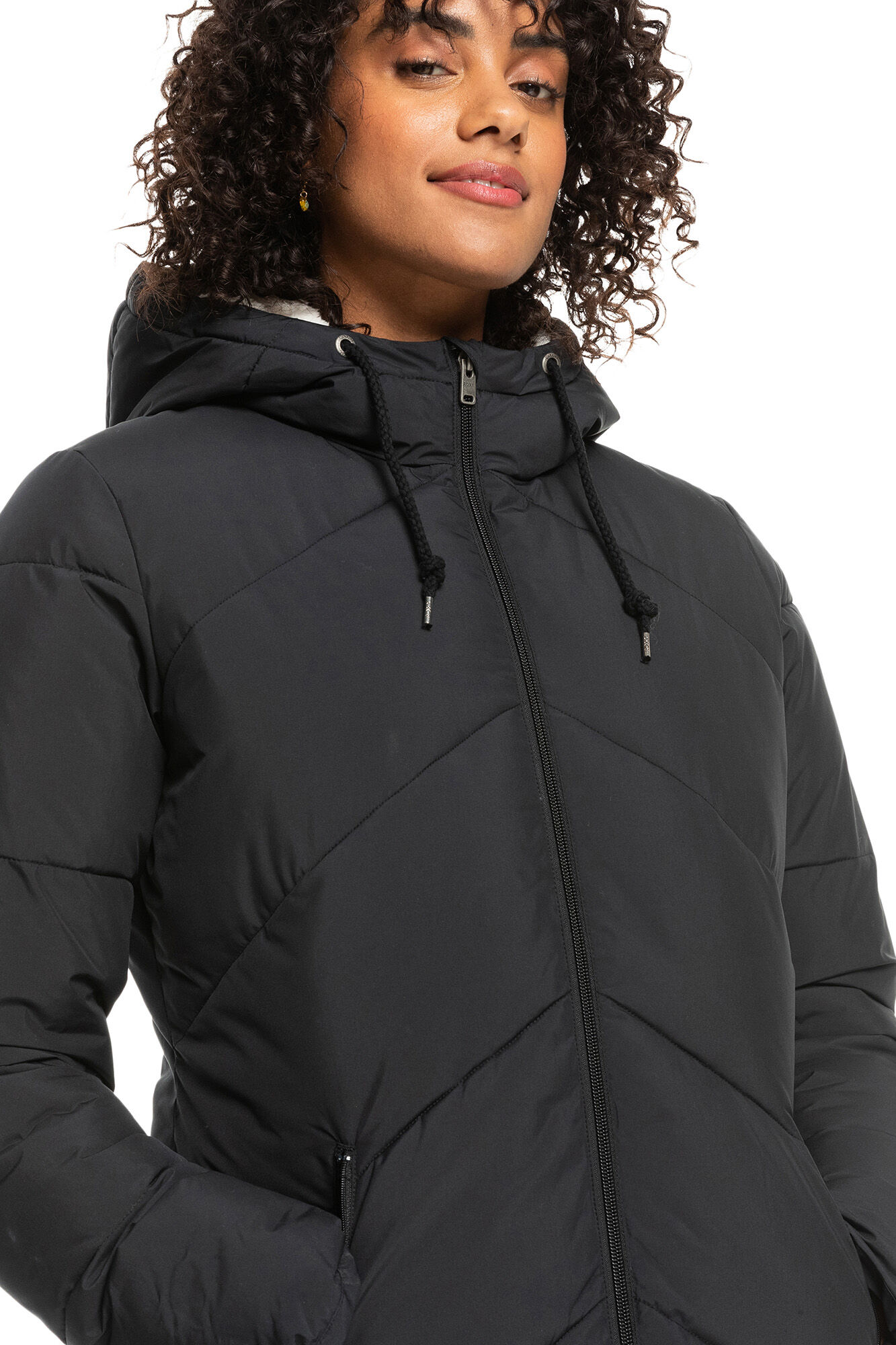 Better Weather™ - Jaqueta feminina longa acolchoada com capuz