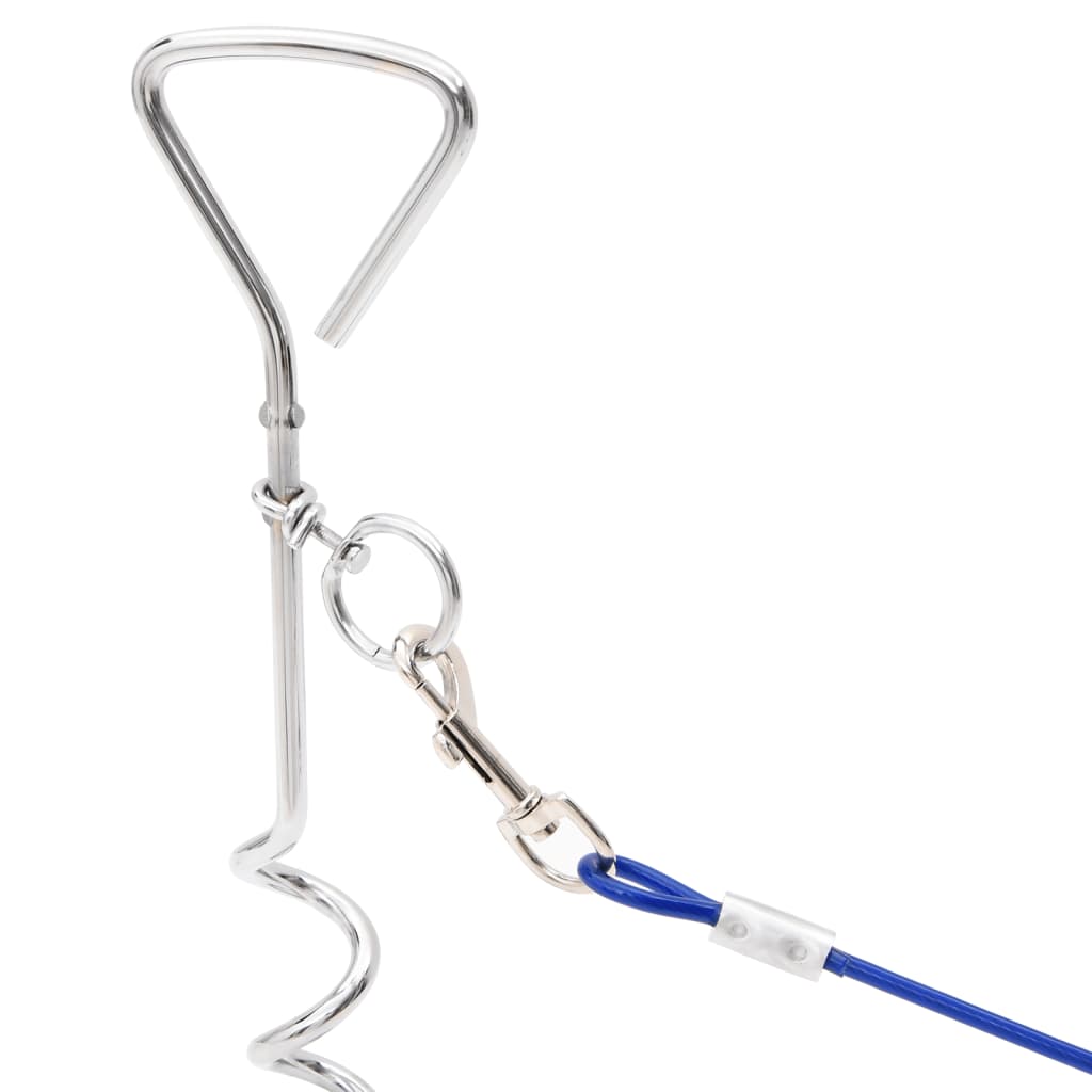 Guia para cães vidaXL com cabo e estaca para fixação no solo, 3m