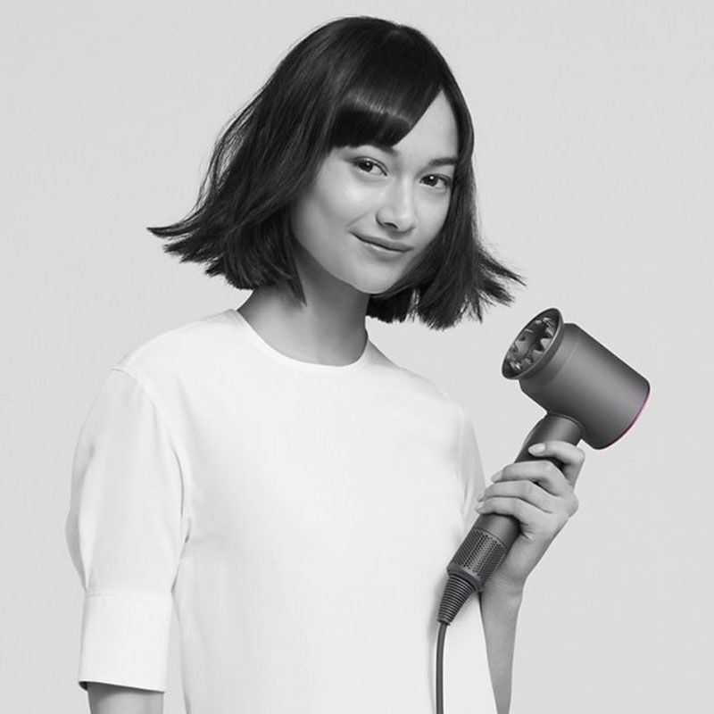 Sèche-cheveux Supersonic avec 5 accessoires de coiffage fushia / nickel