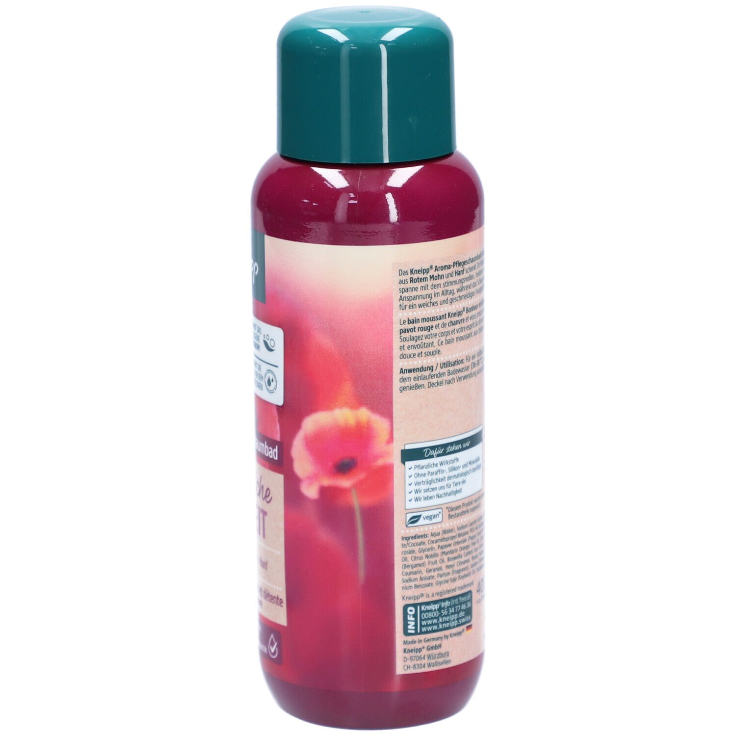 Kneipp® Aroma-Pflegeschaumbad Glückliche Auszeit Roter Mohn Hanf