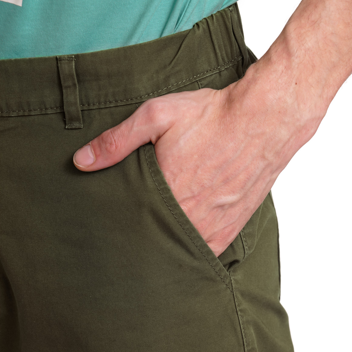 Jonas Nielsen Herren Hose mit elastischem Bund oliv