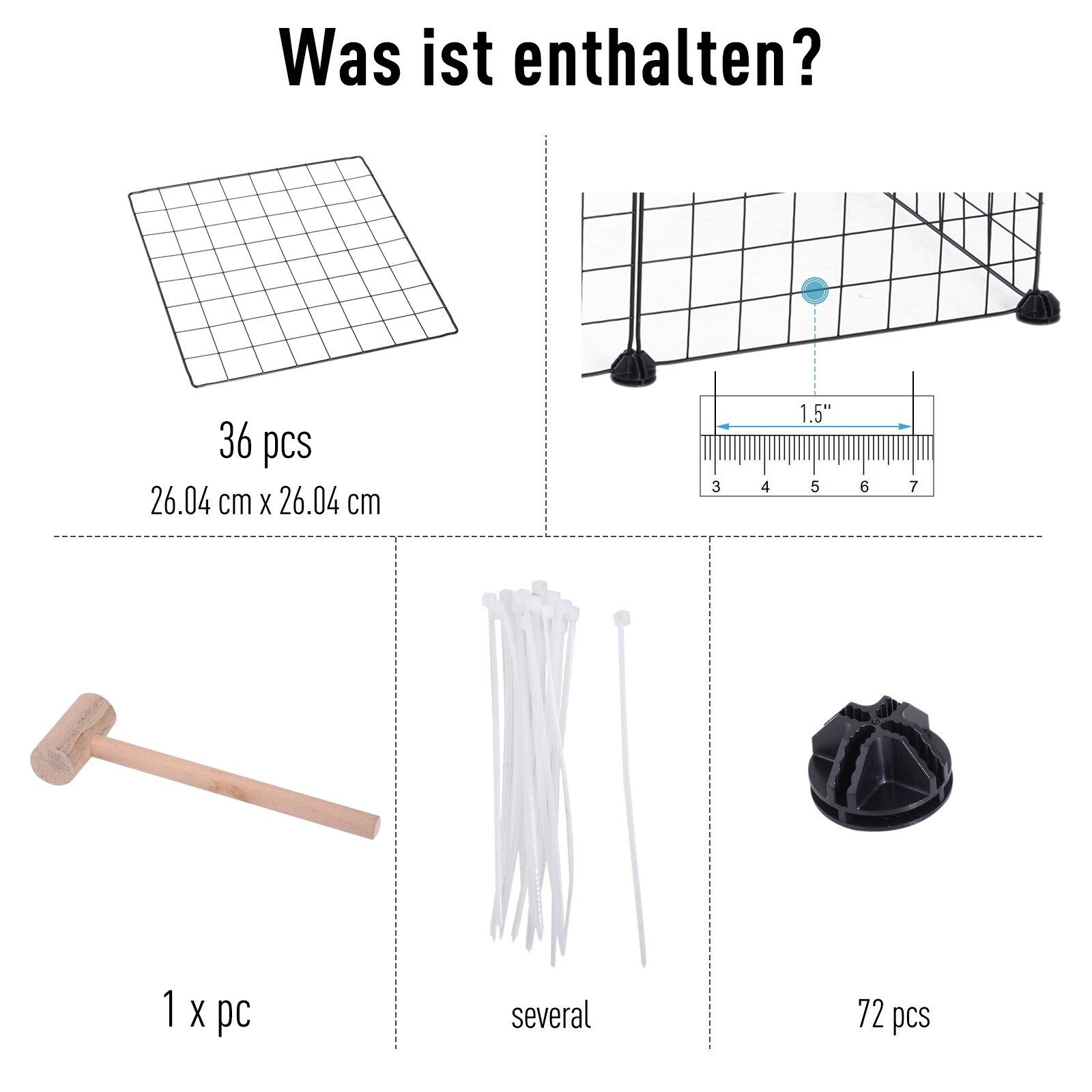 PawHut Laufgitter für kleine Haustiere schwarz 146 x 73 x 73 cm (LxBxH)
