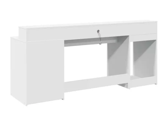 Bureau avec lumières LED blanc 200x55x91 cm bois d'ingénierie