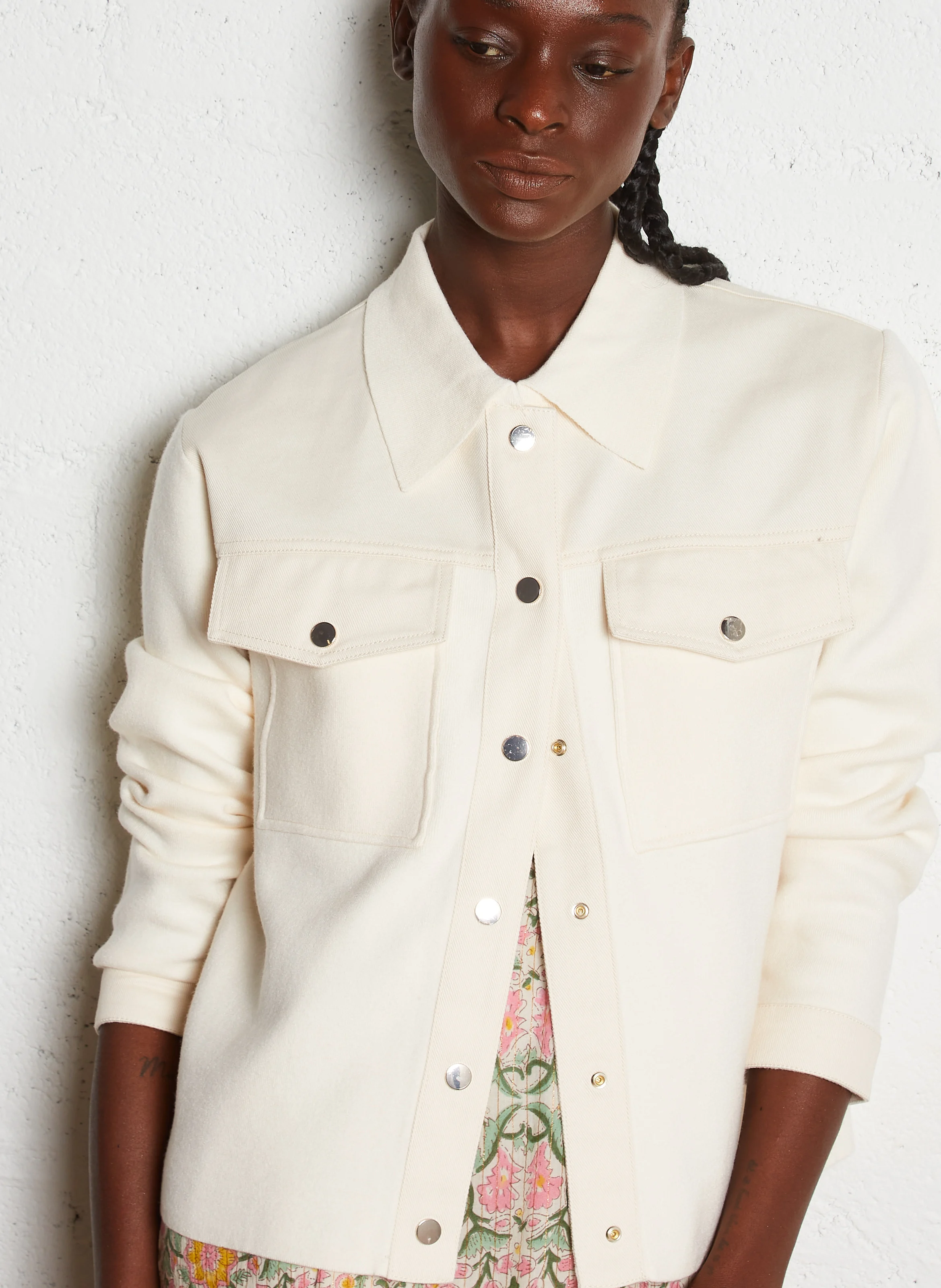 CURT - Veste droite à col classique | Blanc