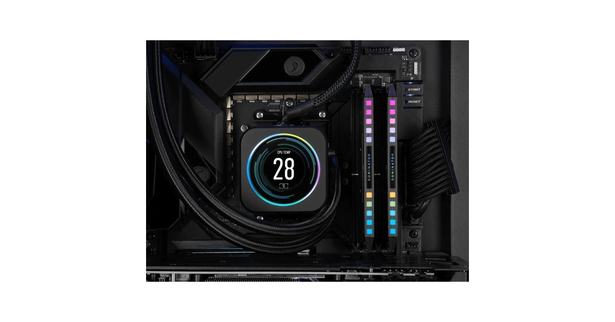Corsair32 GB DDR5-5600 Kit werkgeheugen  (Grijs, CMT32GX5M2B5600Z36, Dominator Platinum RGB, EXPO)