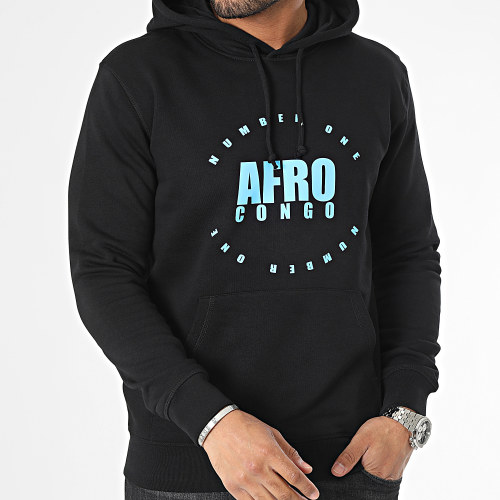 Sweat Capuche Afro Congo Noir Bleu